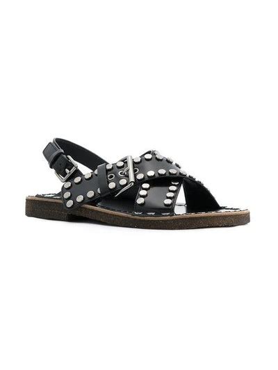 prada cloth sandals|prada studded pony skin sandals.